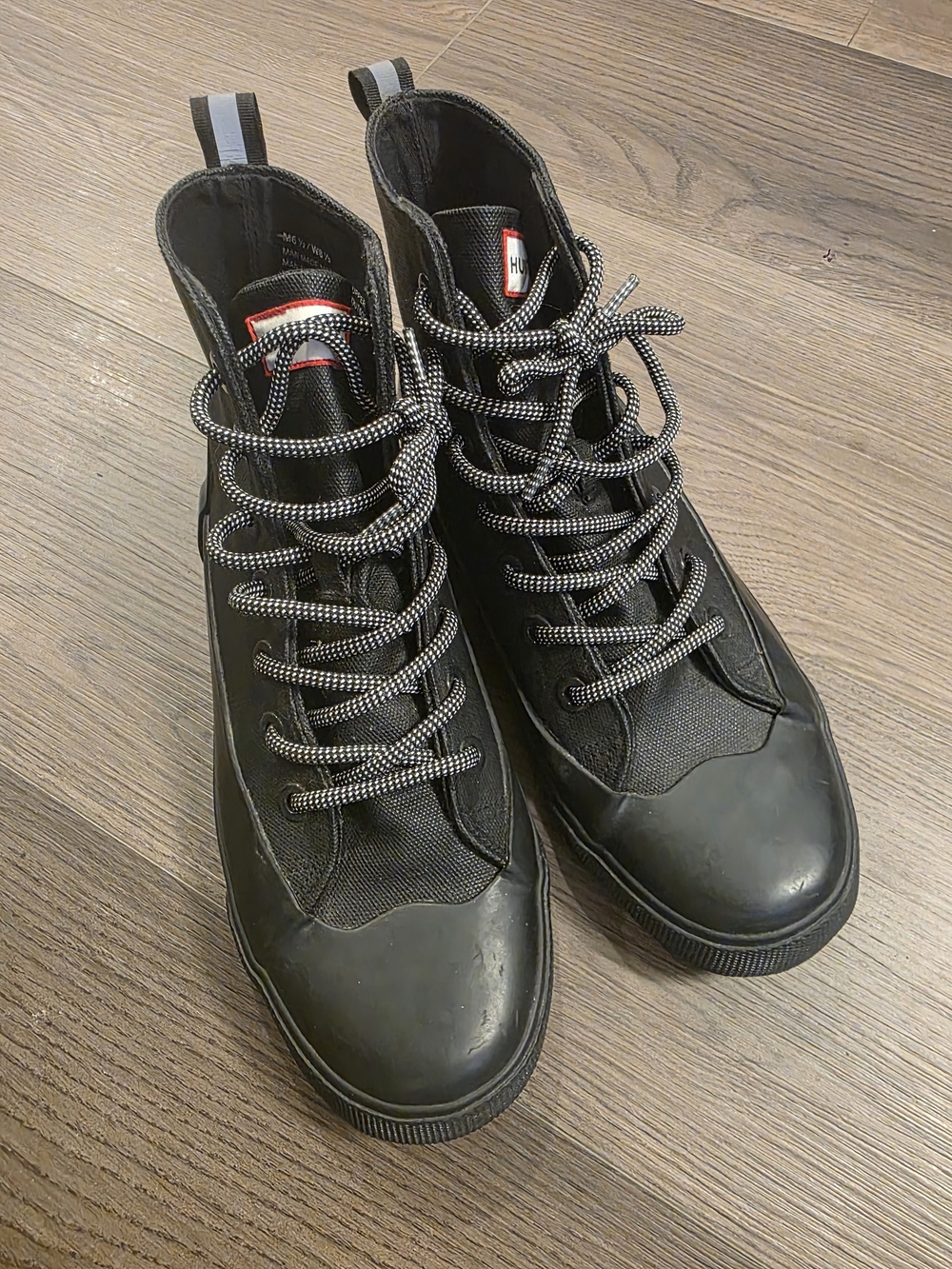 Hunter Canvas Dipped Black Ankle Rain Boot Sneakers M 6.5 / Womens 8.5